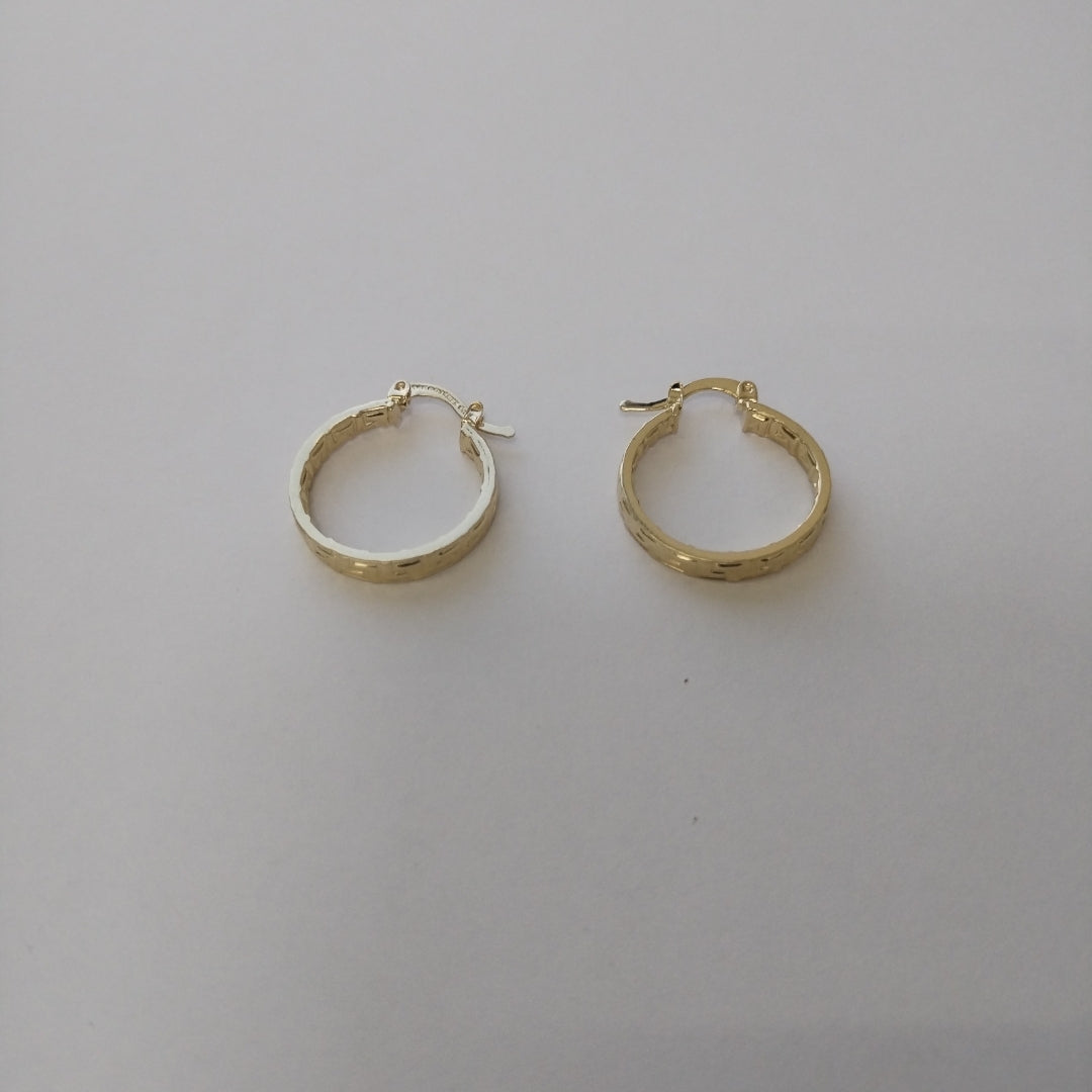 ARETES TEJIDO ARRACADAS TIPO GRECAS 14K 2.2 GR (NUEVO)
