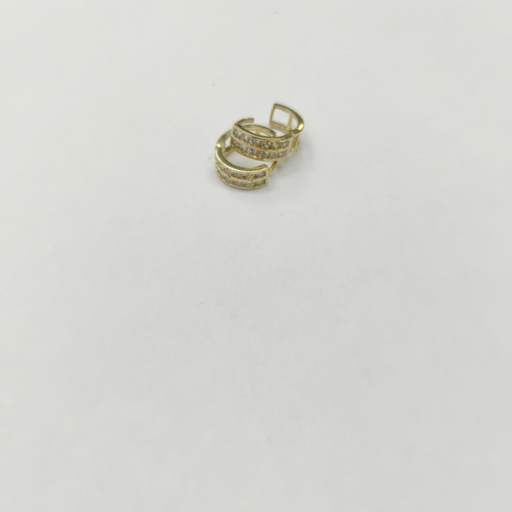ARETES HUGGIES C CIRCONIAS 14K 1.8 GR (NUEVO)