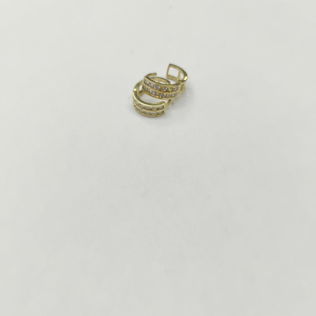 ARETES HUGGIES C CIRCONIAS 14K 1.8 GR (NUEVO)