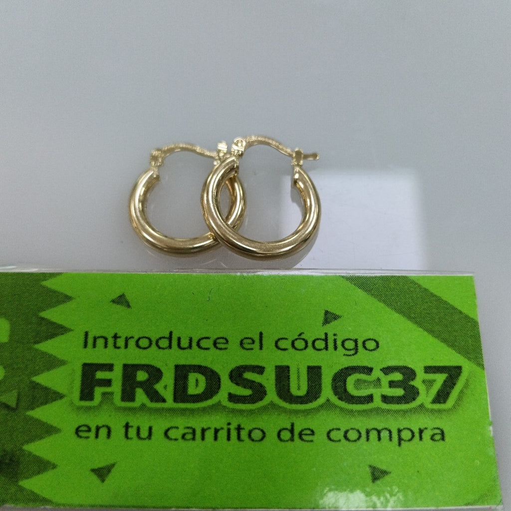 ARETES TEJIDO ARRACADAS LISAS 14K 1.6 GR (NUEVO)