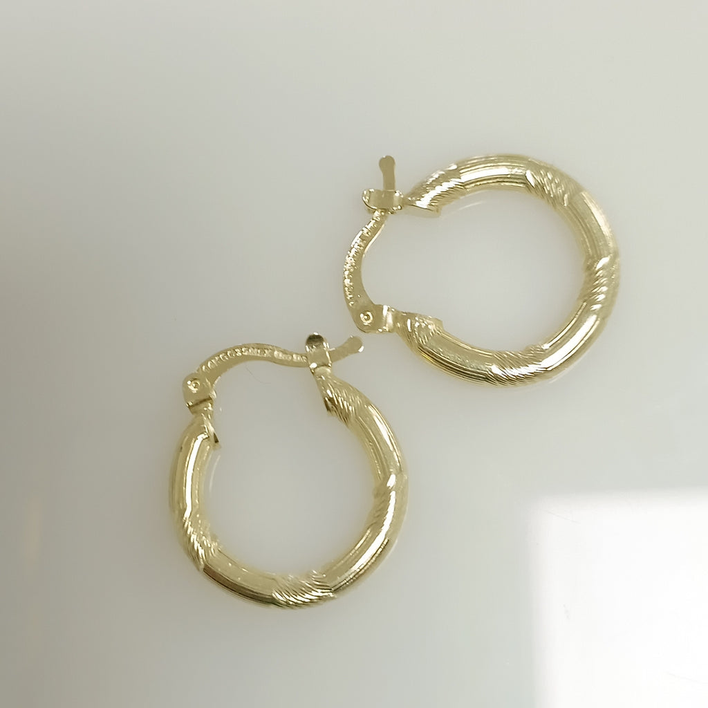 ARETES TEJIDO ARRACADAS CON DISEÑO 14K 2.6 GR (NUEVO)