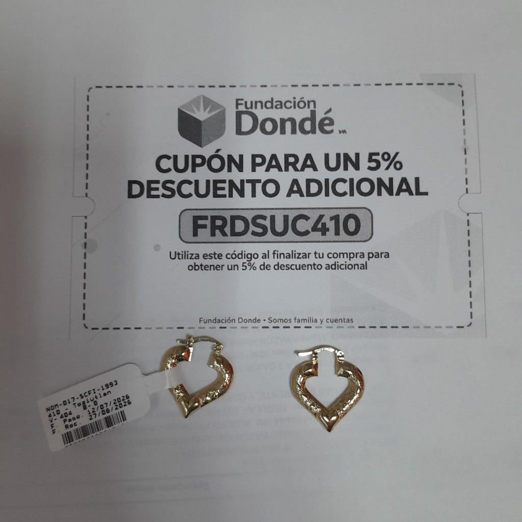 ARETES ARRACADAS 14K 1.8 GR (NUEVO)