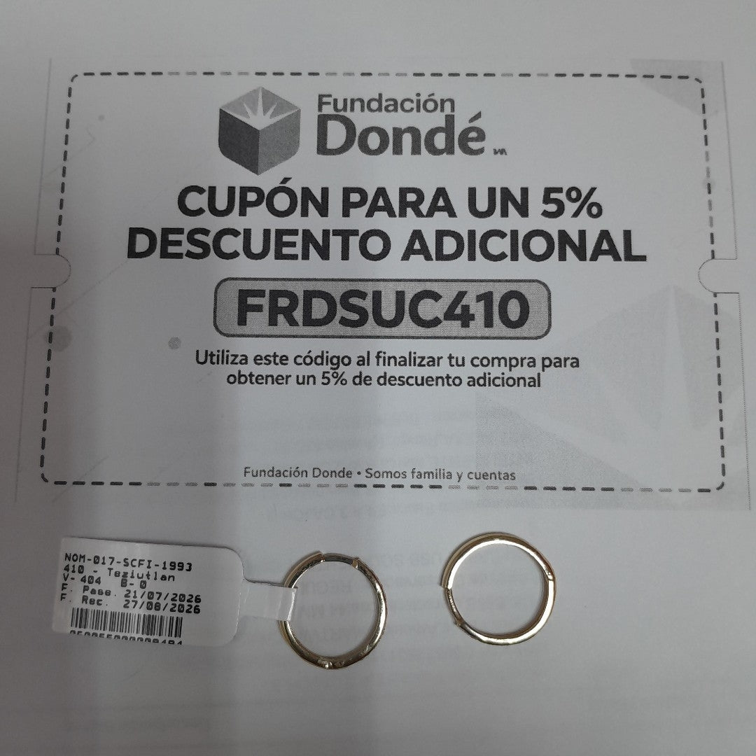 ARETES ARRACADAS C CIRCONIAS 14K 2 GR (NUEVO)