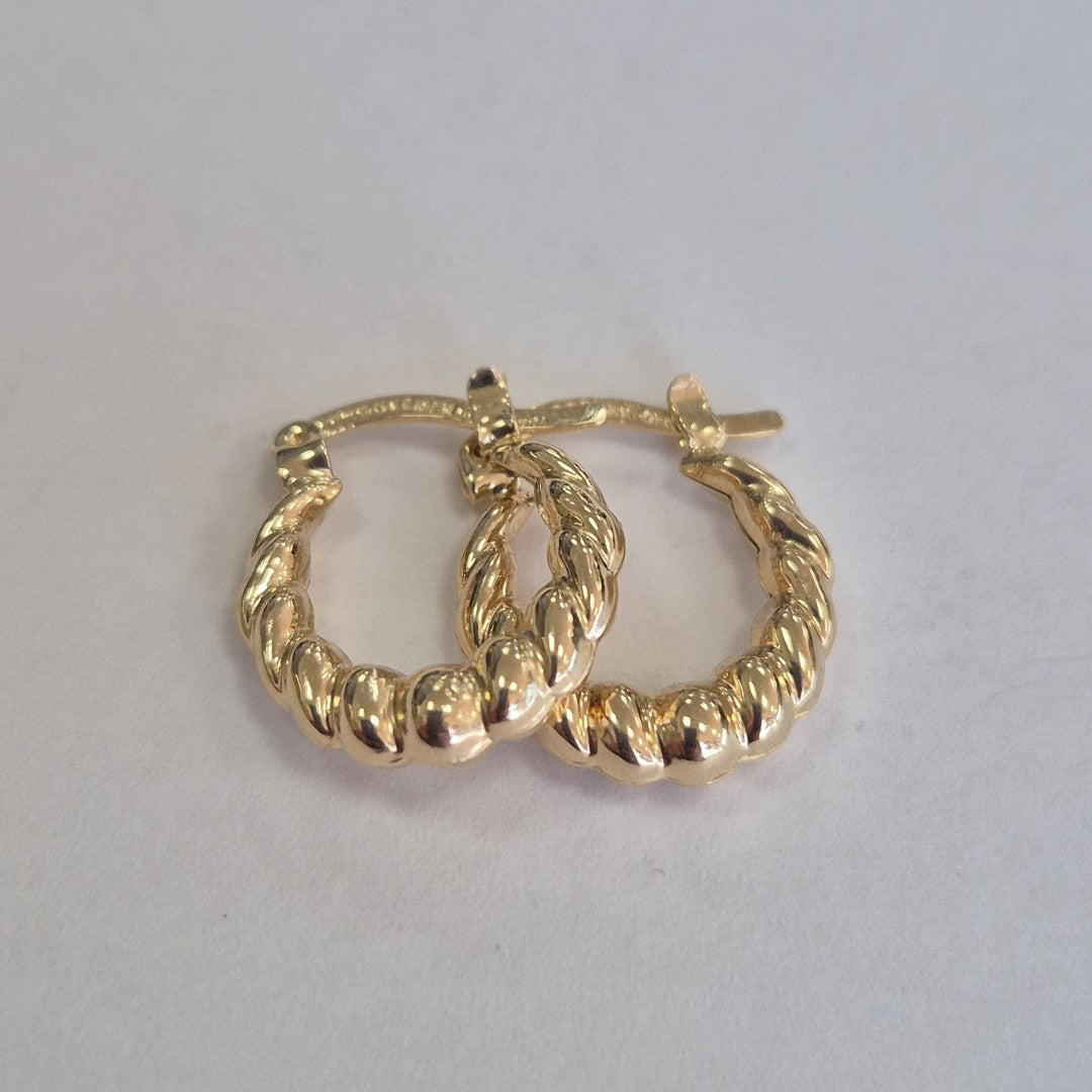 ARETES ARRACADAS TZL HUECAS 14K 1.5 GR (NUEVO)