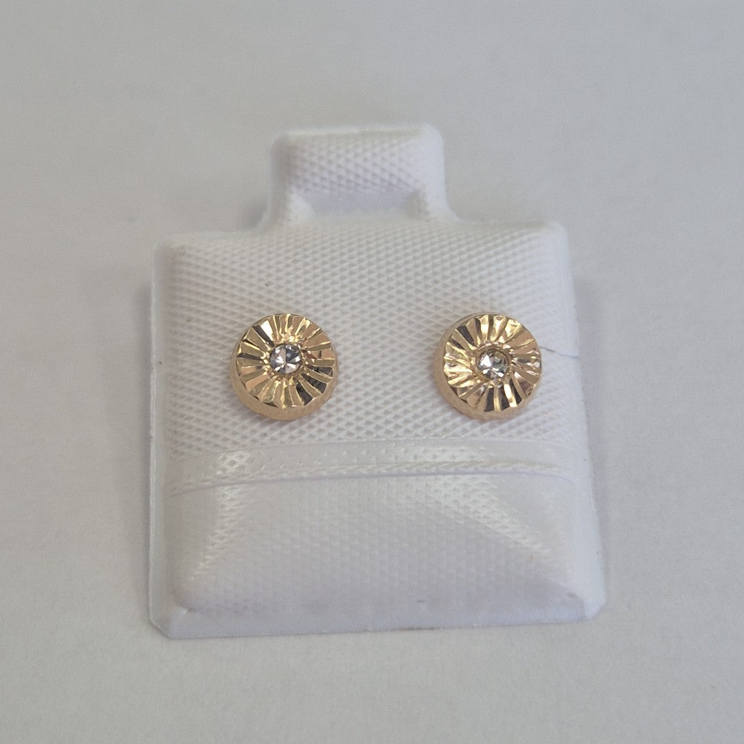 BROQUELES BROQUEL FIG BOTON C CIRCONIA 14K 0.2916 GR (NUEVO)