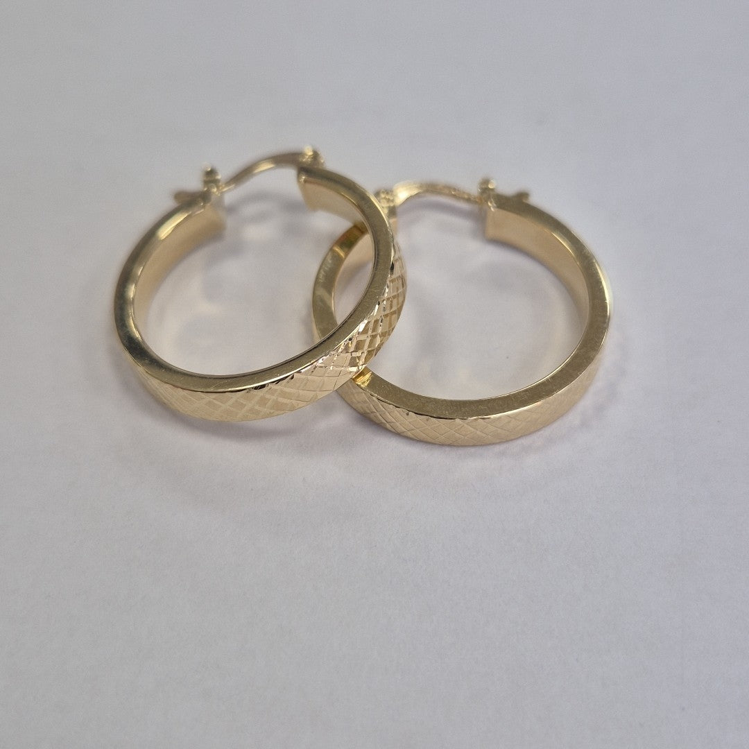 ARETES TEJIDO ARRACADAS FACETADAS 14K 2.9 GR (NUEVO)