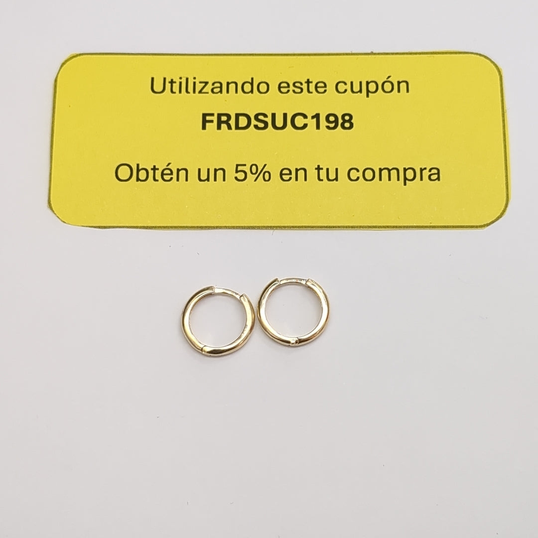 ARETES HUGGIES LISAS 14K 1.6 GR (NUEVO)