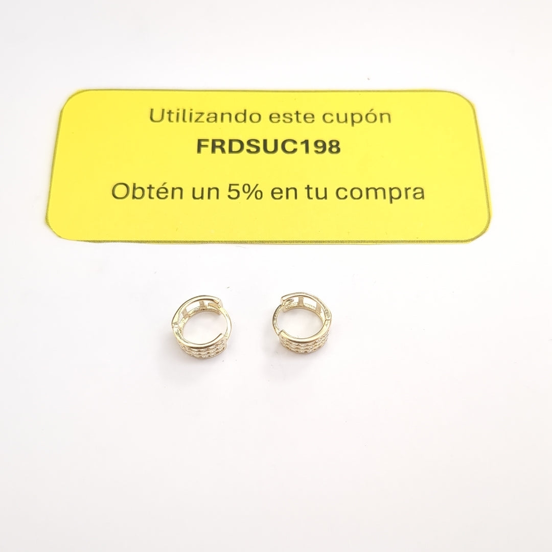 ARETES HUGGIES C CIRCONIA 14K 2.2 GR (NUEVO)