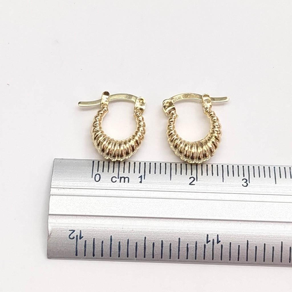 ARETES ARRACADA ESTRIADAS 14K 1.1 GR (NUEVO)