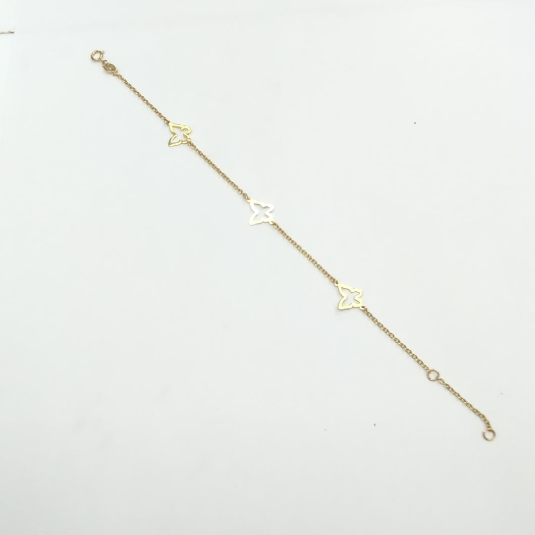 PULSERA ESPECIAL C MARIPOSAS 14K 18 CM 1.7 GR (NUEVO)