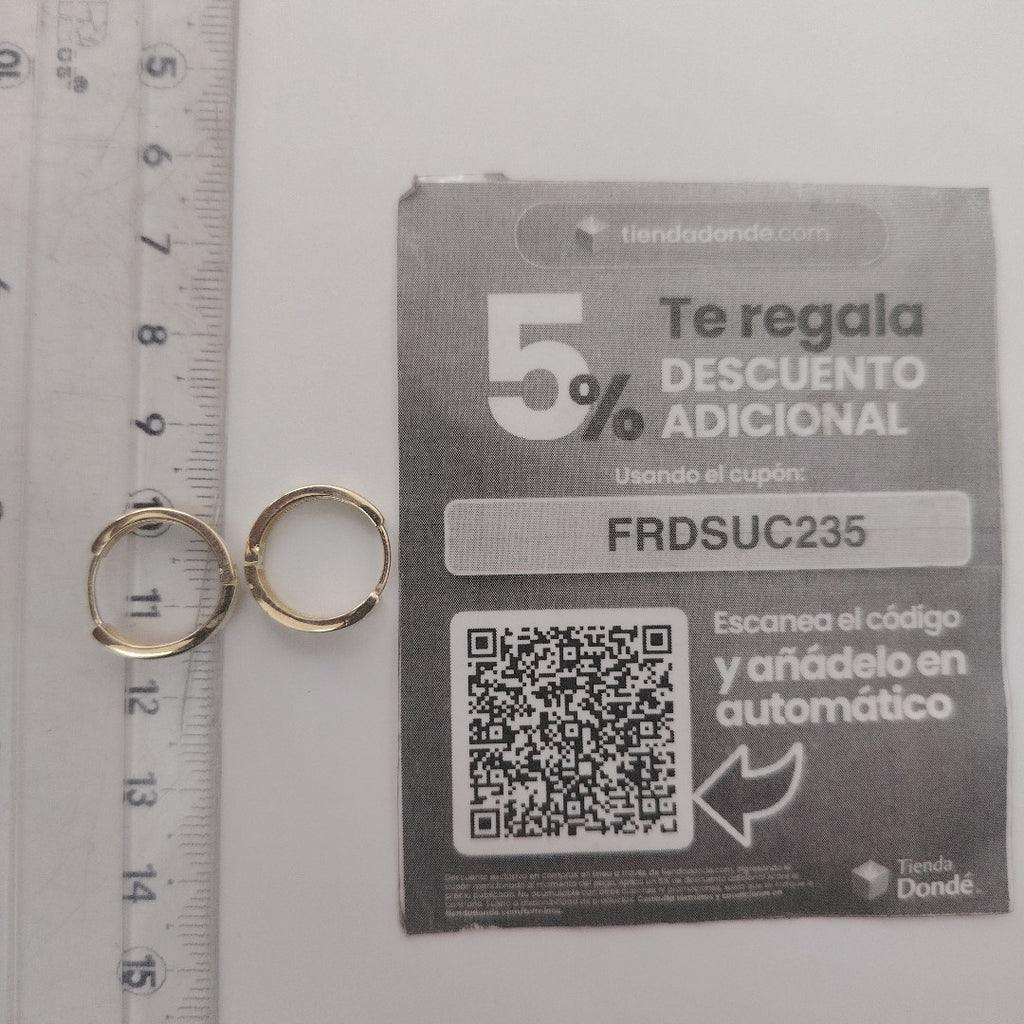 ARETES TEJIDO HUGGIES CON CIRCONIAS 14K 3 GR (NUEVO)