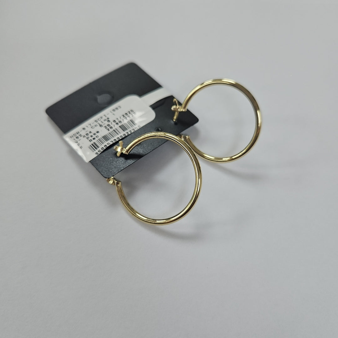 ARETES TEJIDO ARRACADAS LISAS 14K 1.4 GR (NUEVO)