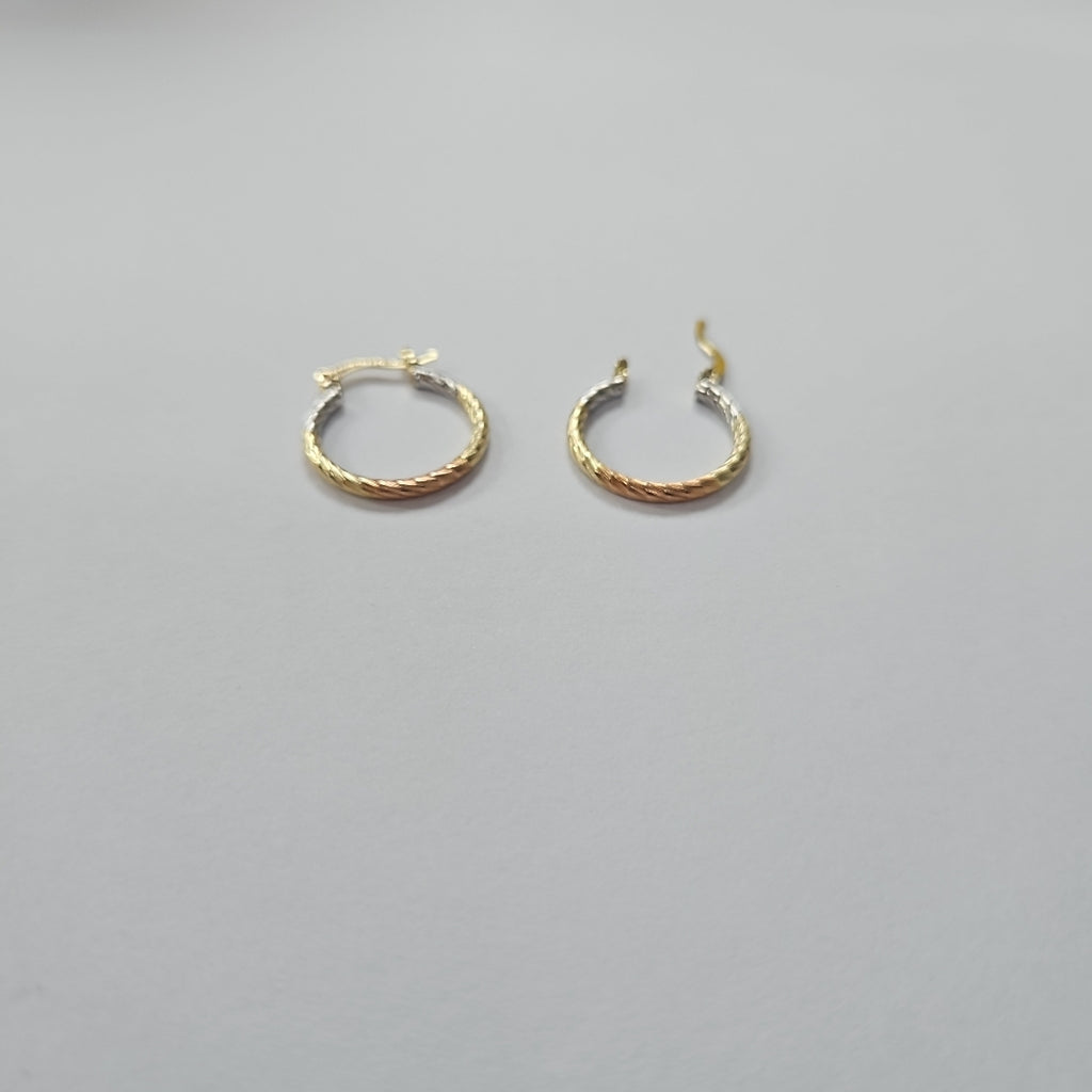 ARETES TEJIDO ARRACADAS TZL COMBINADAS 14K 1.8 GR (NUEVO)