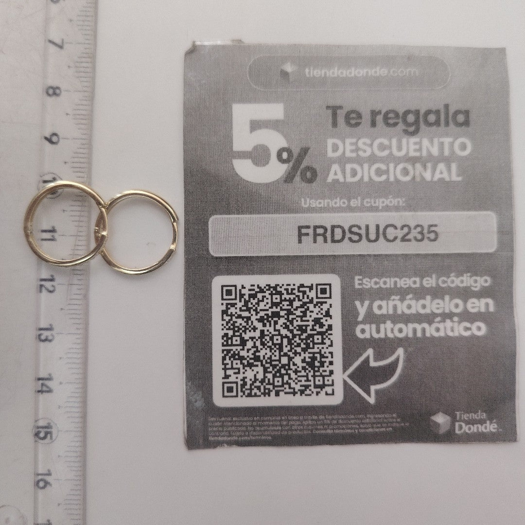 ARETES ARRACADAS C CIRCONIAS 14K 2 GR (NUEVO)