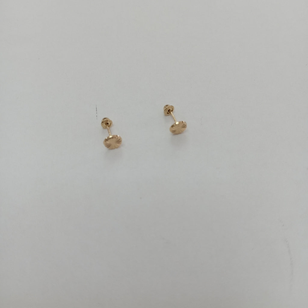 BROQUELES BROQUEL FIG BOTON RAYADO 14K 0.1577 GR (NUEVO)