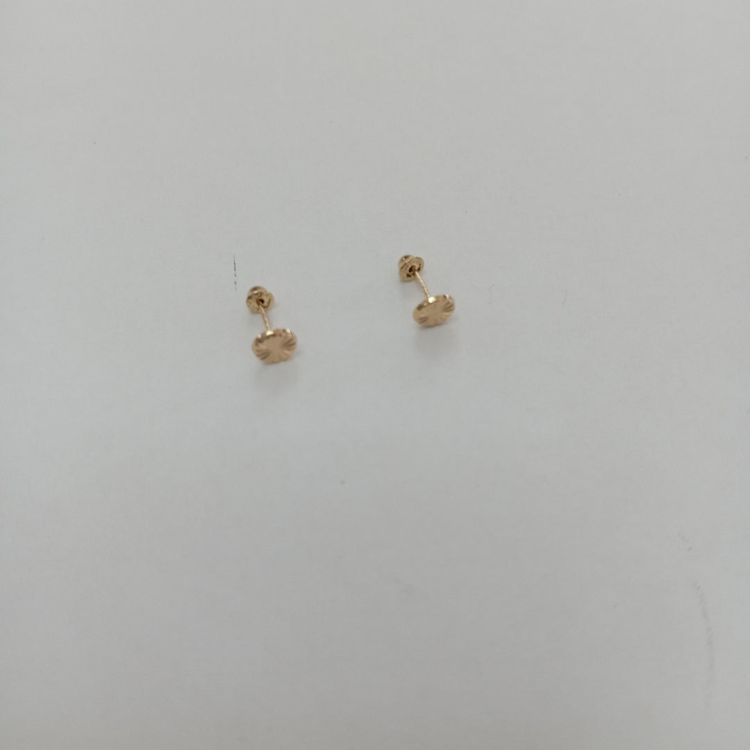 BROQUELES BROQUEL FIG BOTON RAYADO 14K 0.1577 GR (NUEVO)