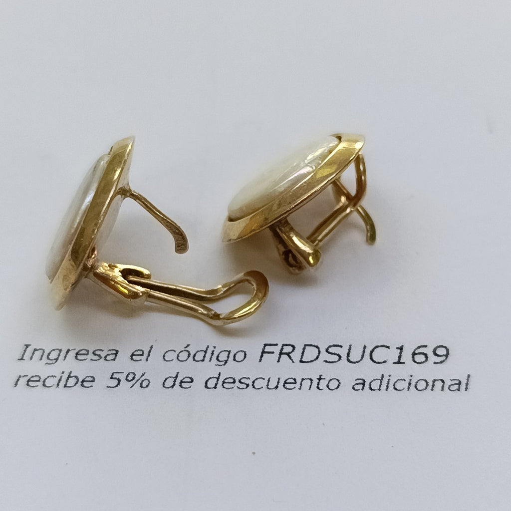 ARETES PAR ORO 14 K 9,10 GRMS (SEMINUEVO)