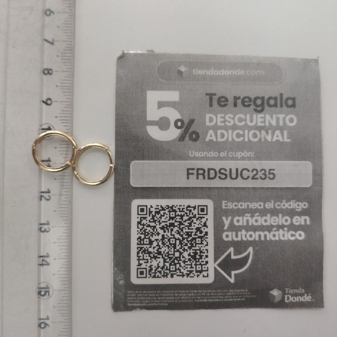 ARETES HUGGIES C CIRCONIA 14K 1.7 GR (NUEVO)