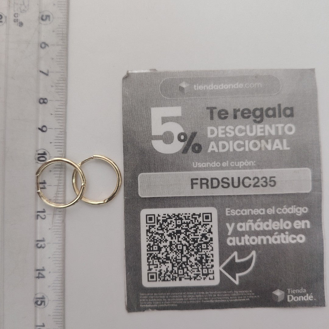 ARETES ARRACADAS C CIRCONIAS 14K 2.1 GR (NUEVO)