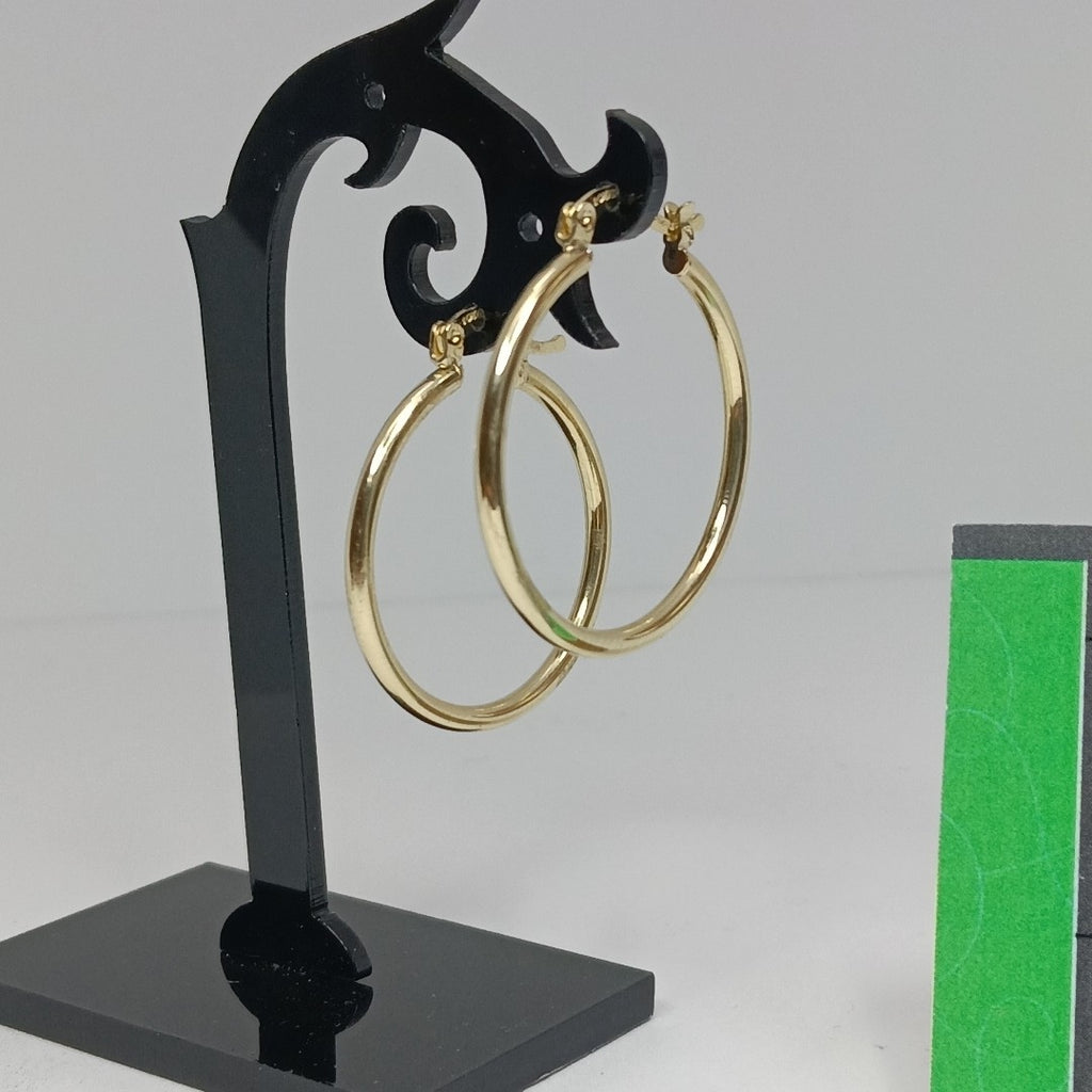 ARETES TEJIDO ARRACADAS LISAS 14K 1.5 GR (NUEVO)