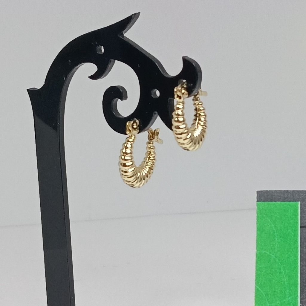 ARETES ARRACADA ESTRIADAS 14K 1.1 GR (NUEVO)