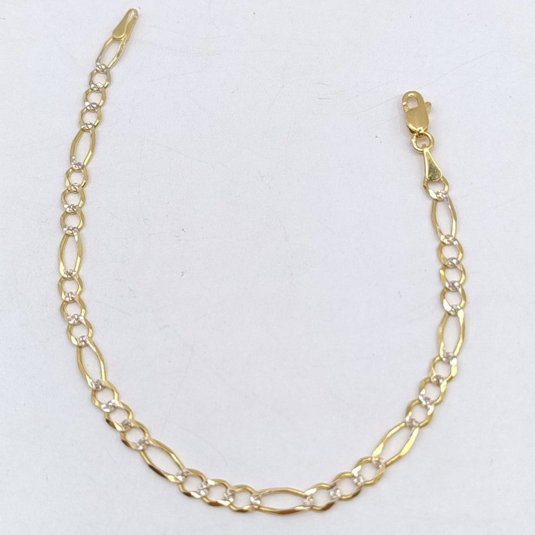 PULSERA 3X1 DIAMANTADA 14K 18 CM 2.5 GR (NUEVO)