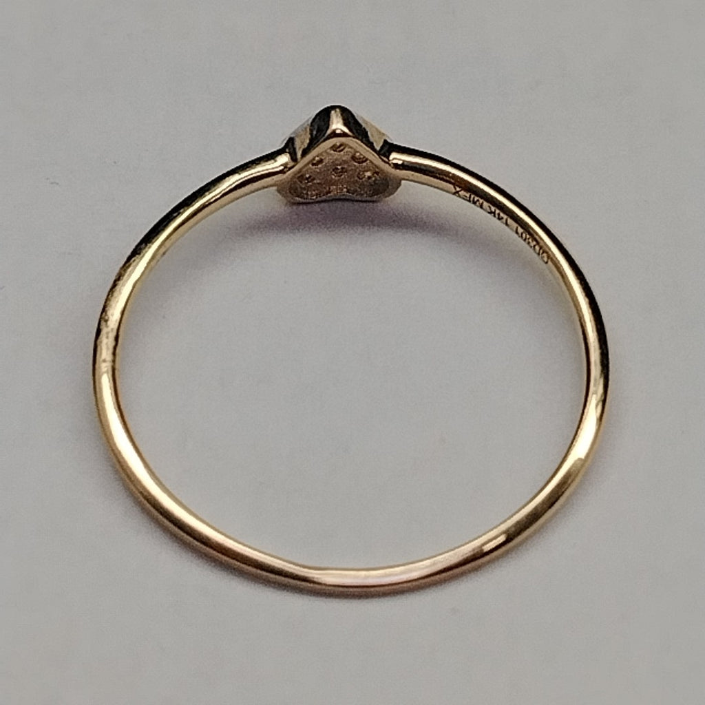 ANILLO ANILLITO CORAZON C CIRCONIA 14K 7 TALLA 0.8 GR (NUEVO)