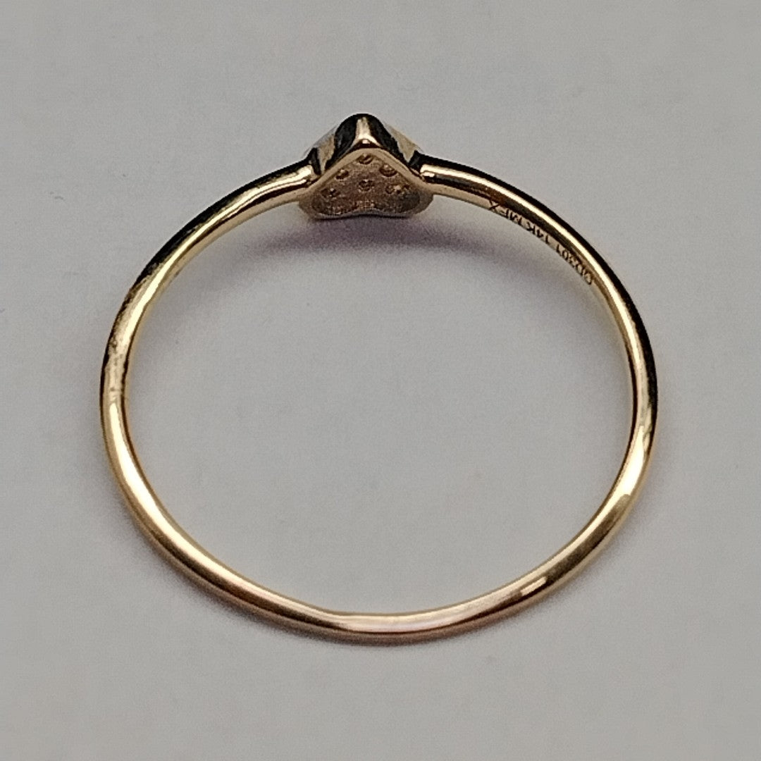 ANILLO ANILLITO CORAZON C CIRCONIA 14K 7 TALLA 0.8 GR (NUEVO)