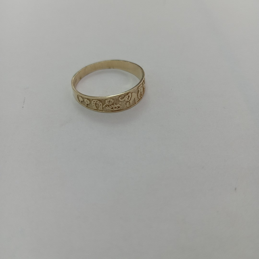 ANILLOS ARGOLLA DE LA SUERTE 10K TALLA 7 1.1 GR (NUEVO)