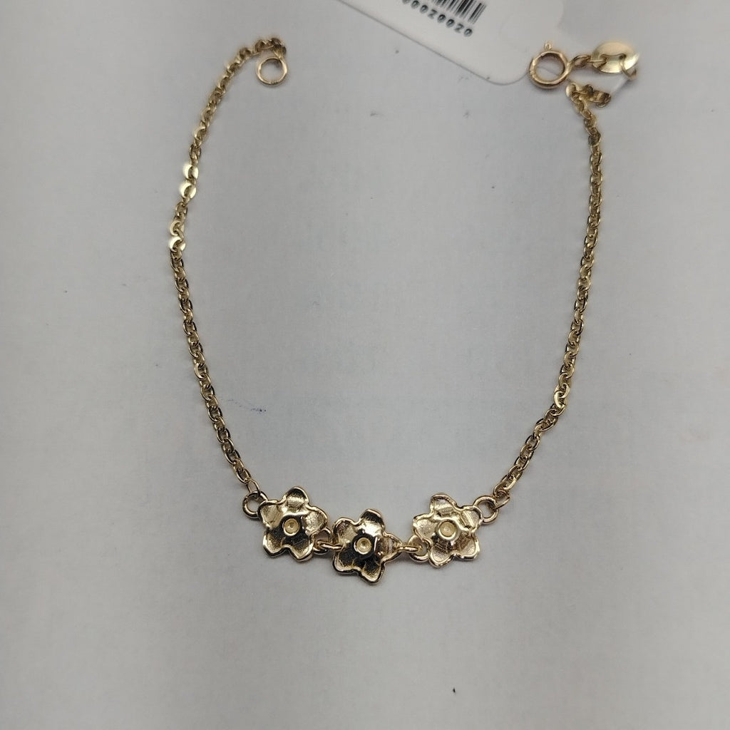 PULSERA TEJIDO ESPECIAL FIG FLORES 14K 18 CM 2 GR (NUEVO)