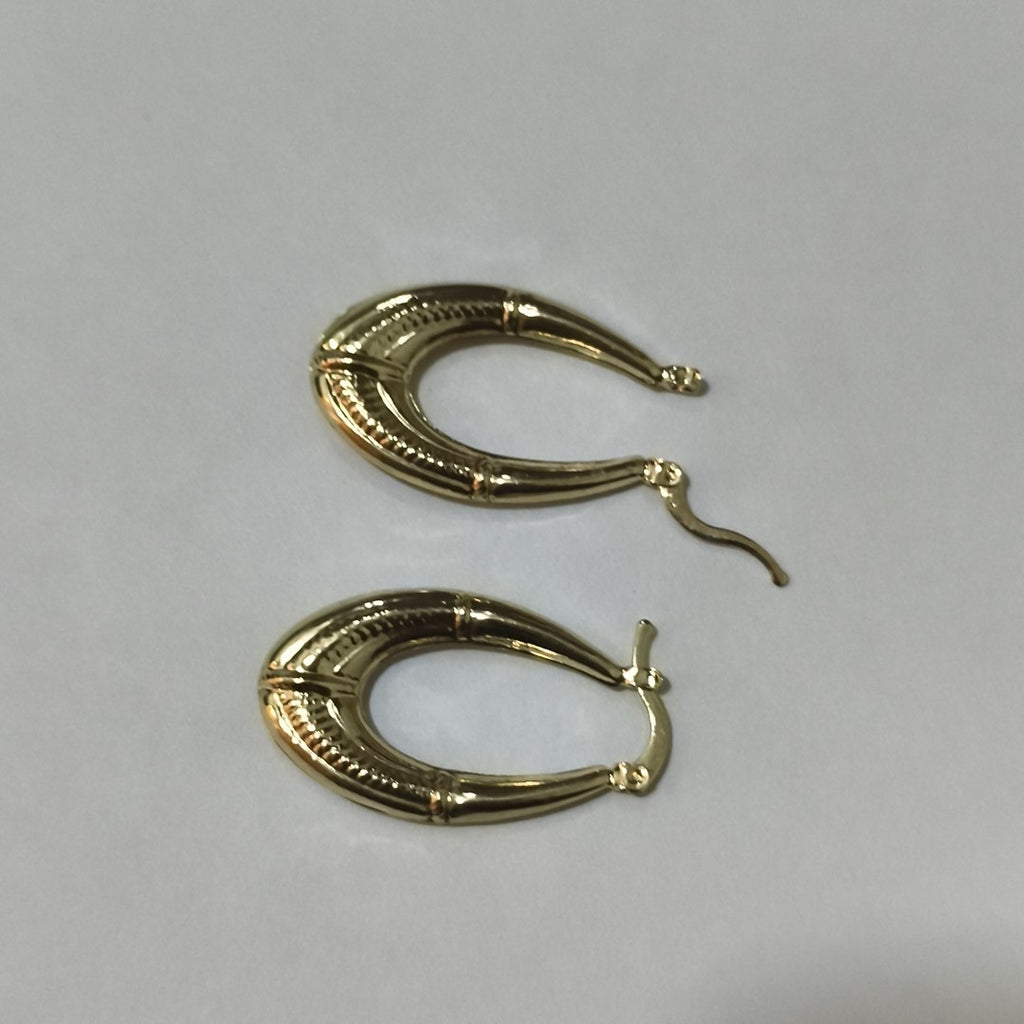 ARETES ARRACADAS ESTRIADAS 14K 2.6 GR (NUEVO)