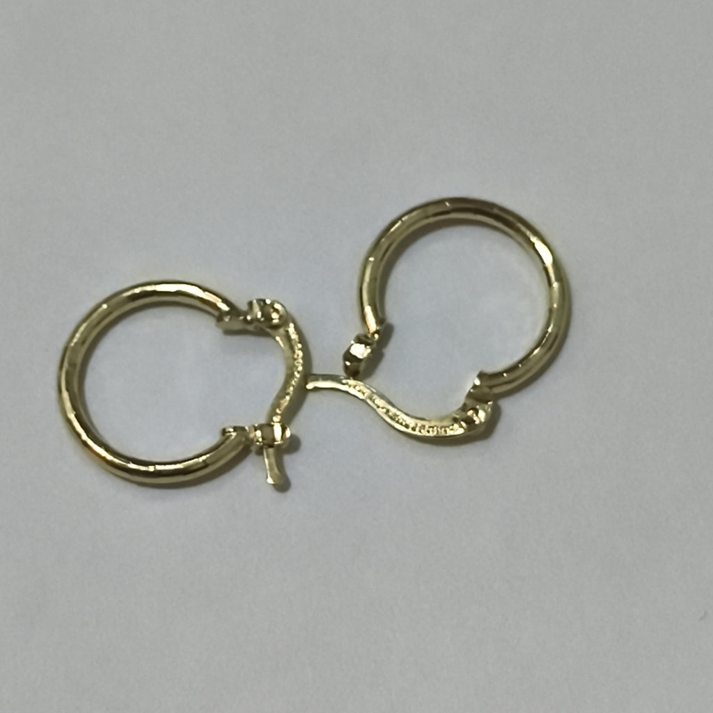 ARETES ARRACADAS ESTRIADAS 14K 1.4 GR (NUEVO)