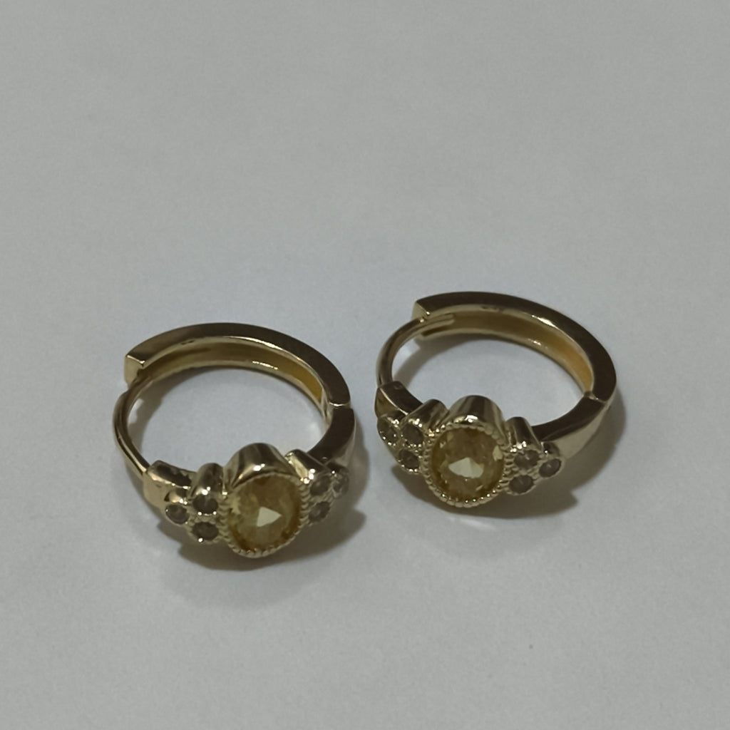 ARETES ARRACADAS CON CIRCONIAS Y PDRAS COL 14K 3.3 GR (NUEVO)