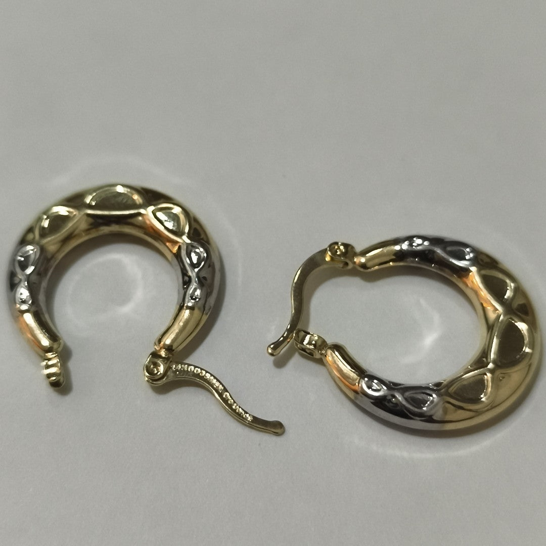 ARETES ARRACADAS COMBINADAS CON INFINITO 14K 2.2 GR (NUEVO)