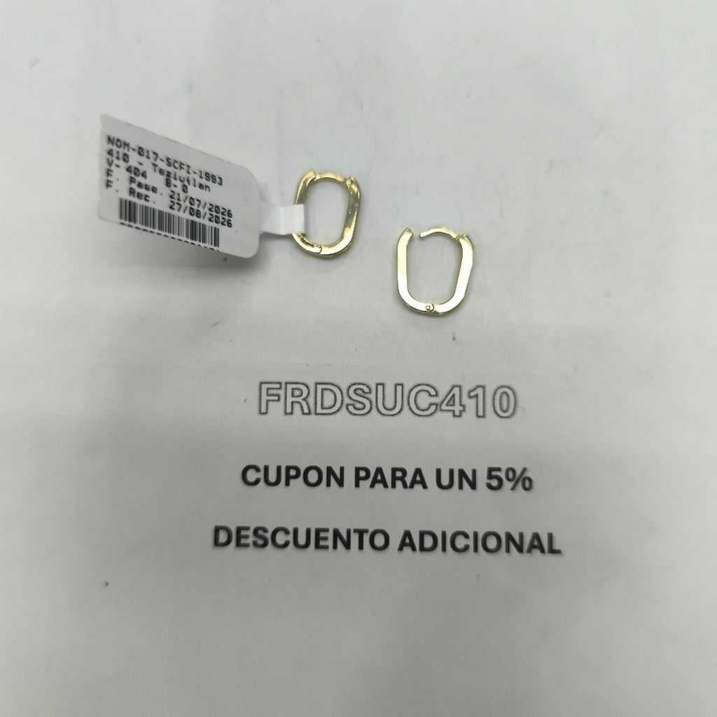 ARETES HUGGIES OVALADA C CIRCONIAS 14K 2.5 GR (NUEVO)