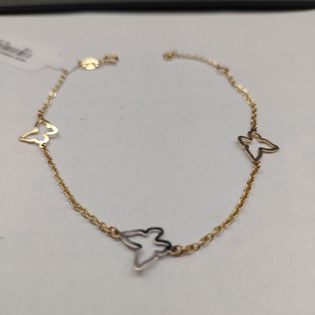 PULSERA ESPECIAL C MARIPOSAS 14K 18 CM 1.7 GR (NUEVO)