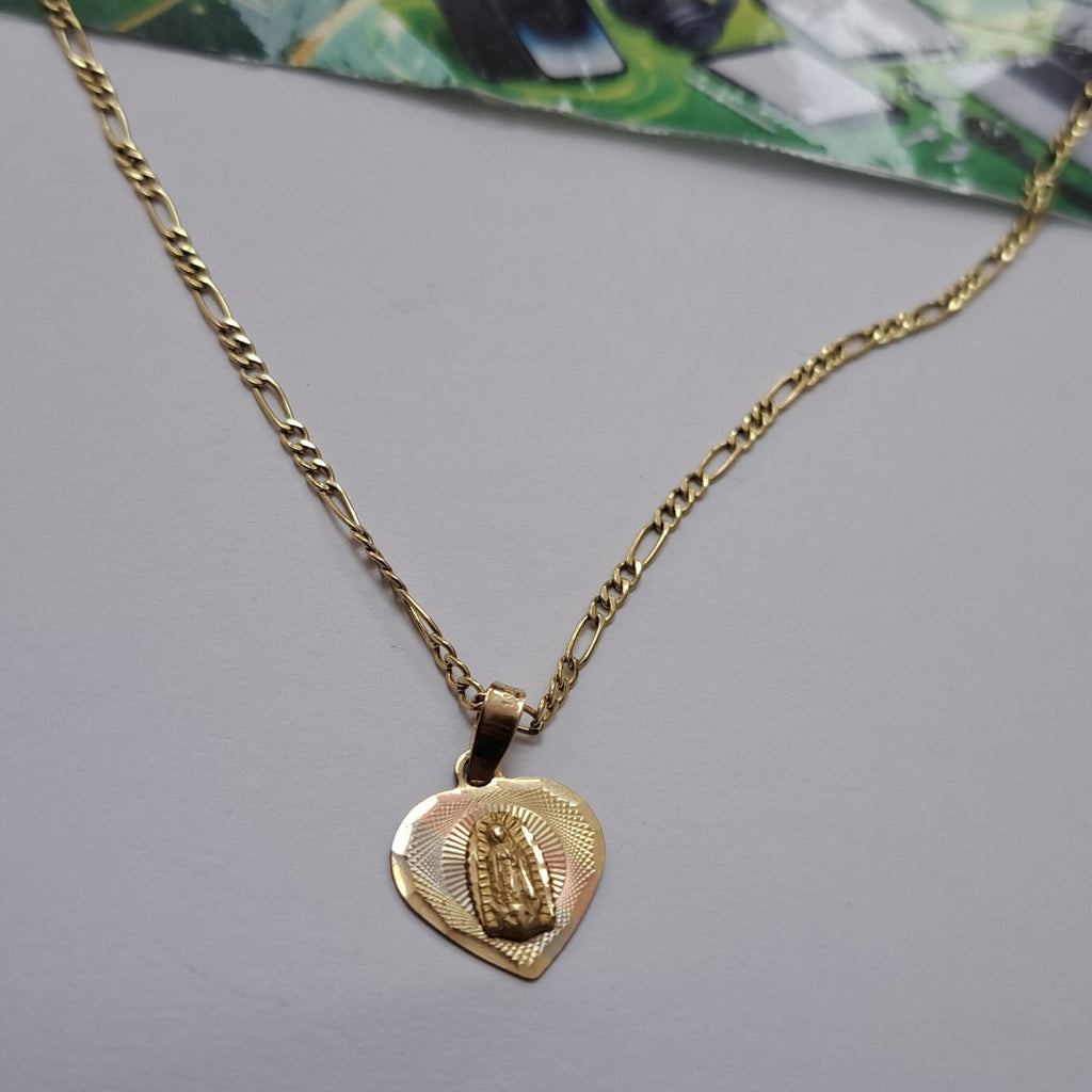 CADENA, MEDALLA RELIGIOSA ORO 10 K 1.9 GRMS (SEMINUEVO)