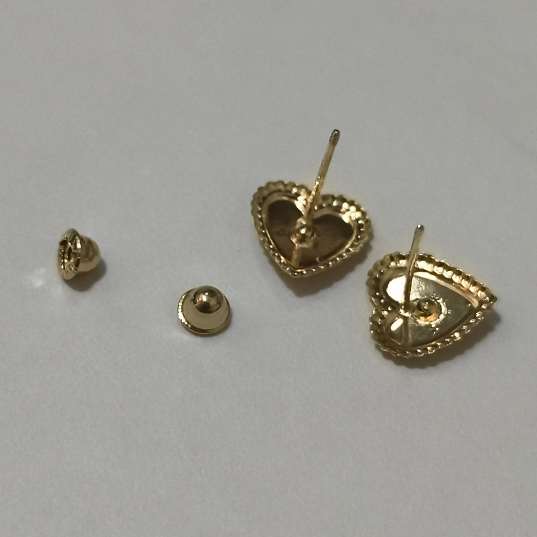 BROQUELES BROQUEL FIG CORAZON C CIRCONIA 14K 0.2614 GR (NUEVO)