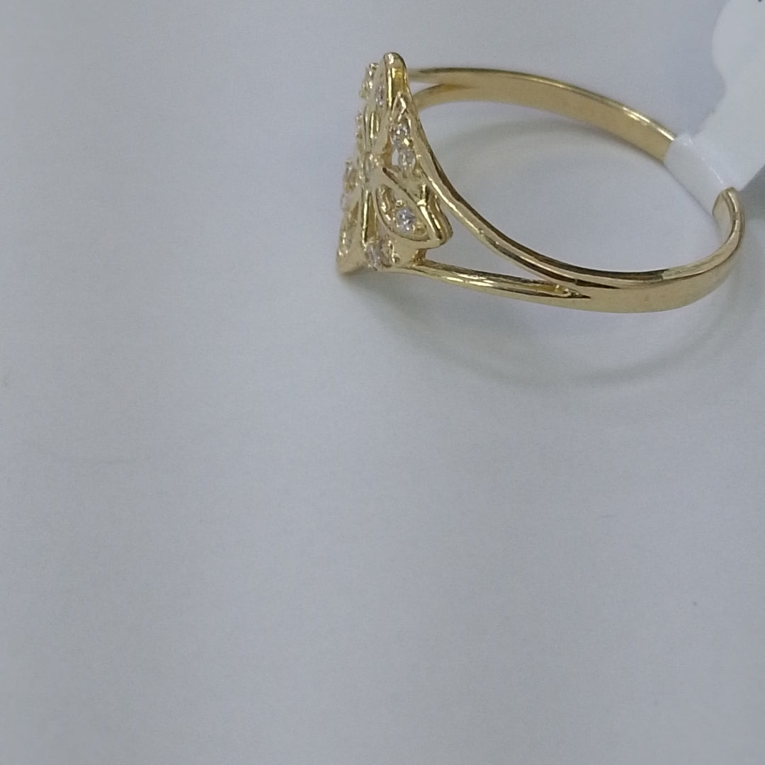 ANILLOS ANILLITO FIG NUDO DE BRUJA CON CIRCONIAS 10K TALLA 8 1.7 GR (NUEVO)