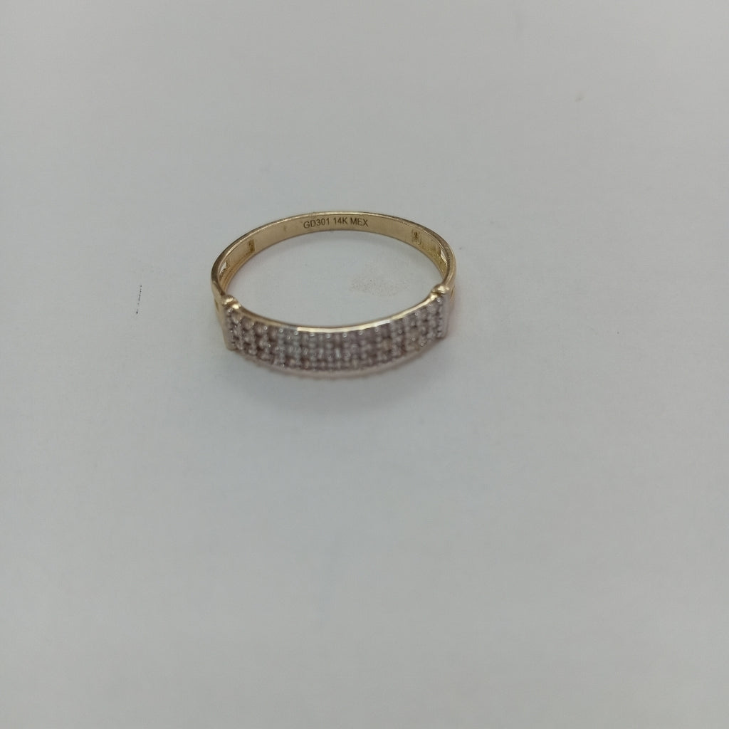 ANILLO ANILLITO C CIRCONIAS 14K 9 TALLA 1.5 GR (NUEVO)