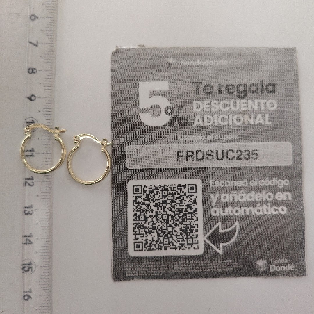 ARETES ARRACADAS ESTRIADAS 14K 1.4 GR (NUEVO)