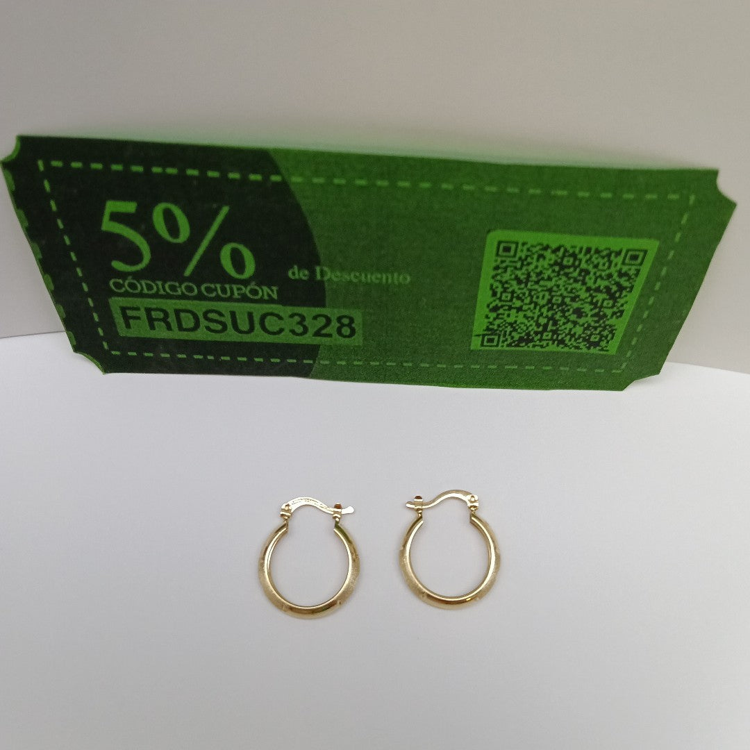 ARETES TEJIDO ARRACADA SATINADA 14K 2.6 GR (NUEVO)