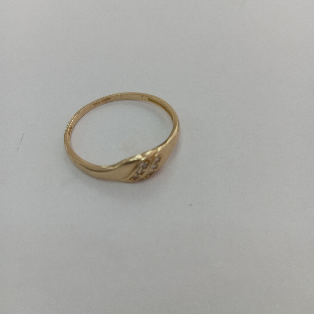 ANILLO ANILLITO C CIRCONIAS 14K 8.5 TALLA 1.2 GR (NUEVO)