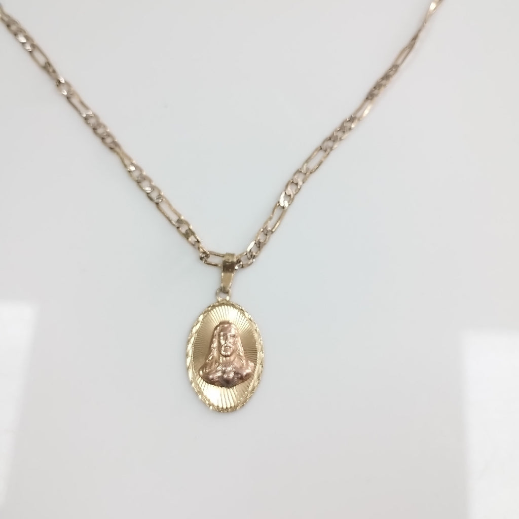 CADENA,MEDALLA RELIGIOSA ORO,ORO COMBINADO 14 K 7,30 GRMS (SEMINUEVO)