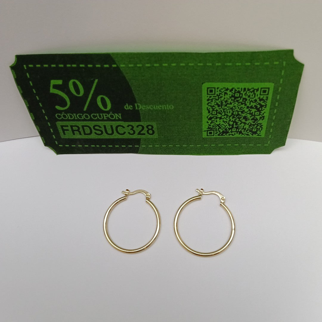 ARETES TEJIDO ARRACADAS LISAS 14K 1.5 GR (NUEVO)