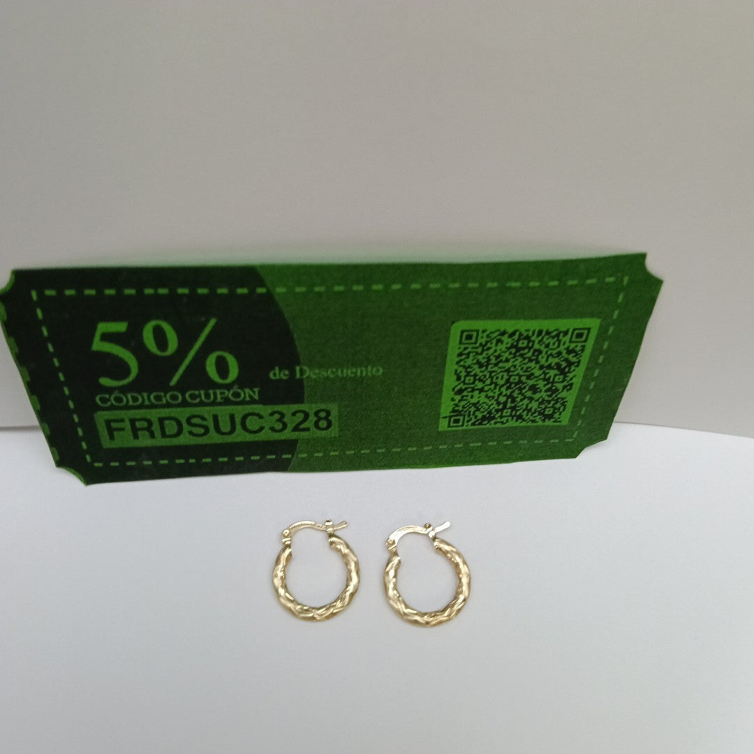 ARETES TEJIDO ARRACADAS ASTRIADAS 14K 2.1 GR (NUEVO)