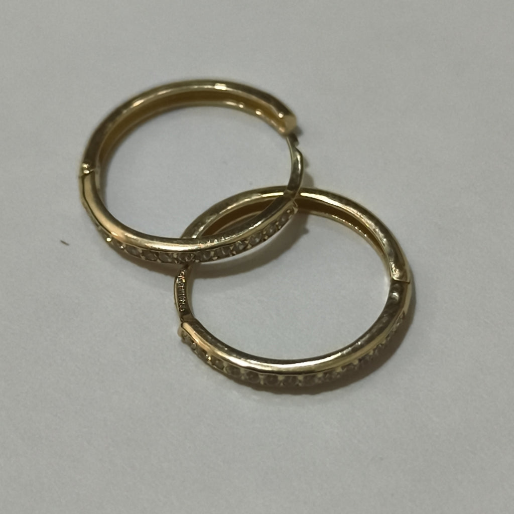 ARETES ARRACADAS C CIRCONIAS 14K 2 GR (NUEVO)