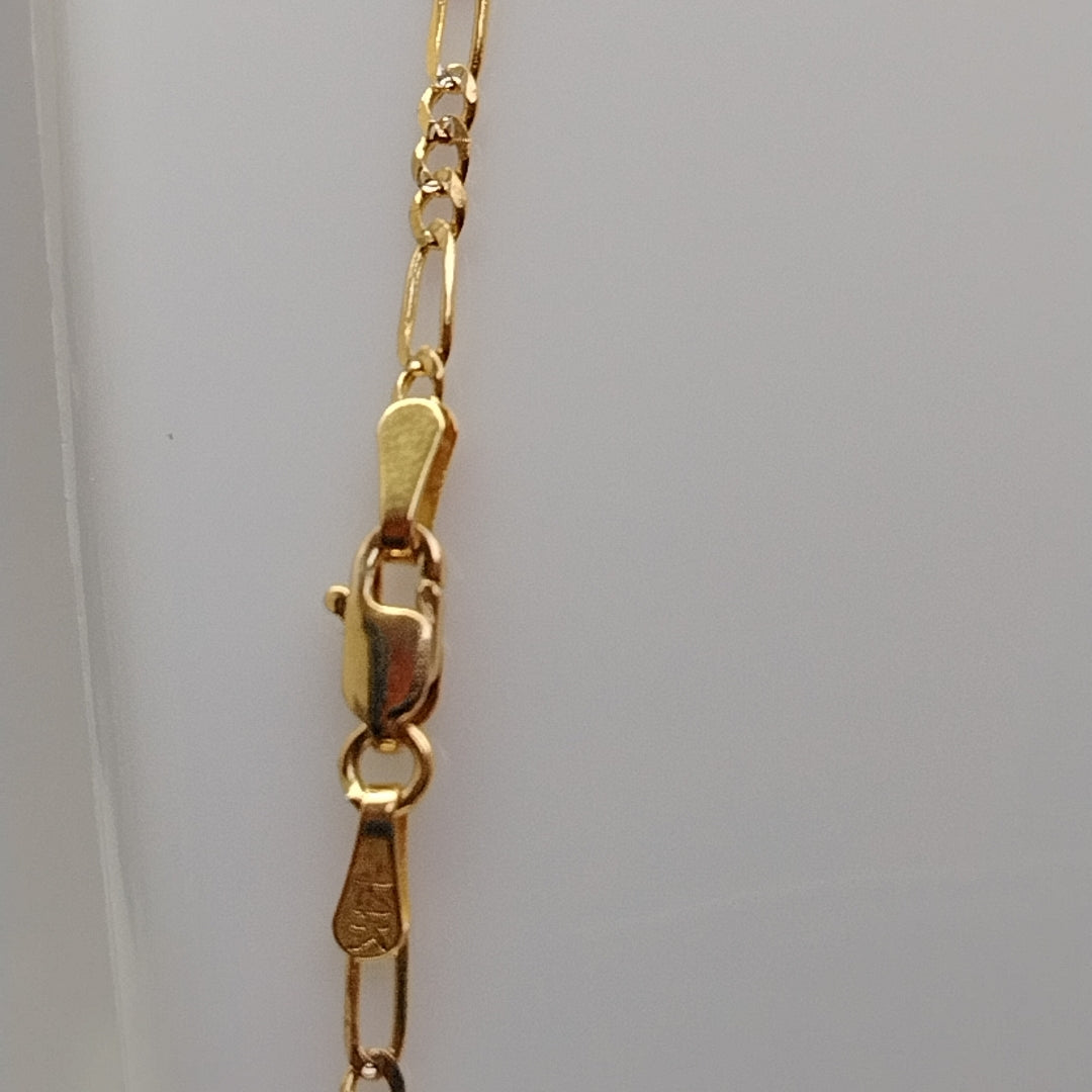 CADENA 3X1 DIAMANTADA 14K 55 CM 5 GR (NUEVO)