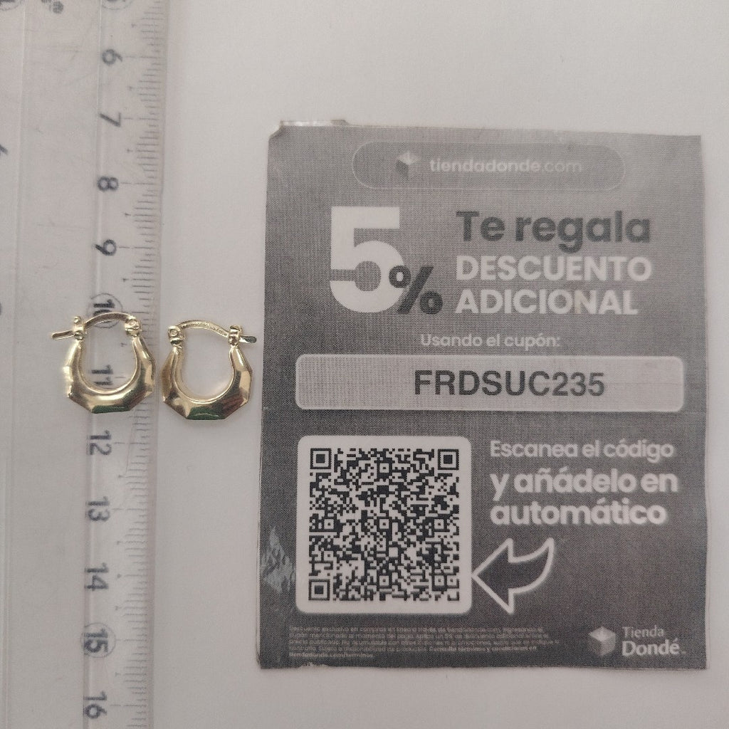 ARETES TEJIDO ARRACADA FACETADA 14K 1.3 GR (NUEVO)