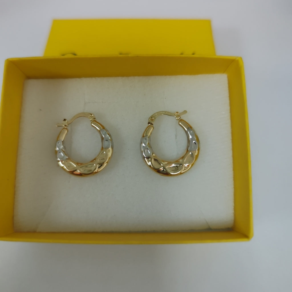 ARETES ARRACADAS COMBINADAS CON INFINITO 14K 2.1 GR (NUEVO)